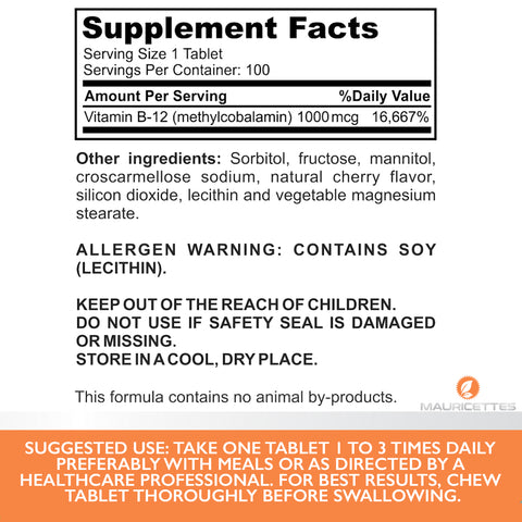 Chewable B12 Ingredients