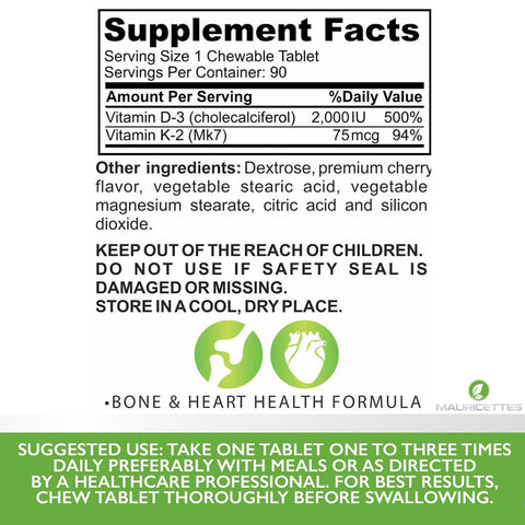 Vitamin D3 with K2 Ingredients